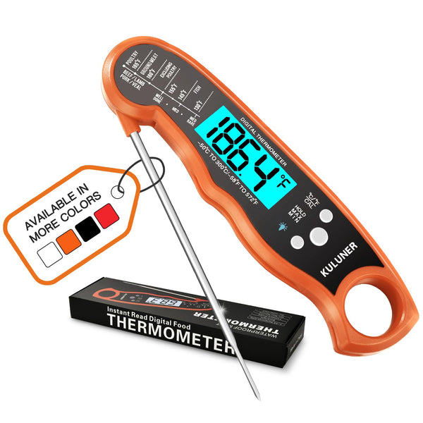 TP-01 Waterproof Digital Instant Read Meat Thermometer - 4.6 Folding Probe with Backlight for Cooking, BBQ, Liquids