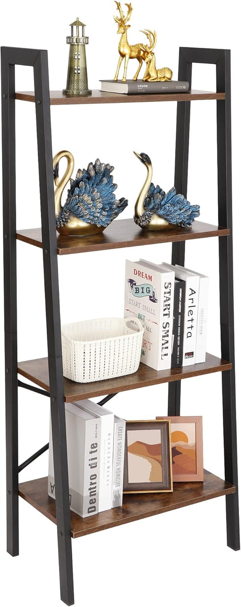4-Tier ZENY Bookshelf, Ladder Bookcase, Multifunctional Ladder-Shaped Plant Flower Stand Rack Bookrack Storage Shelves