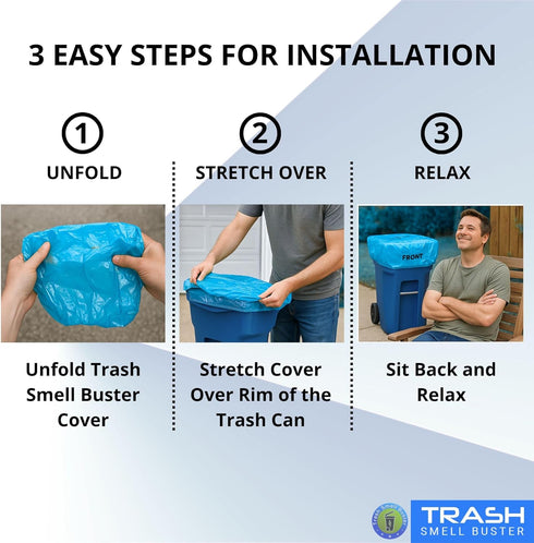 95 3 Pack Trash Can Smell Eliminator Cover Odor Eliminating Bag Lemon Scented Durable Chemical Free Gallon