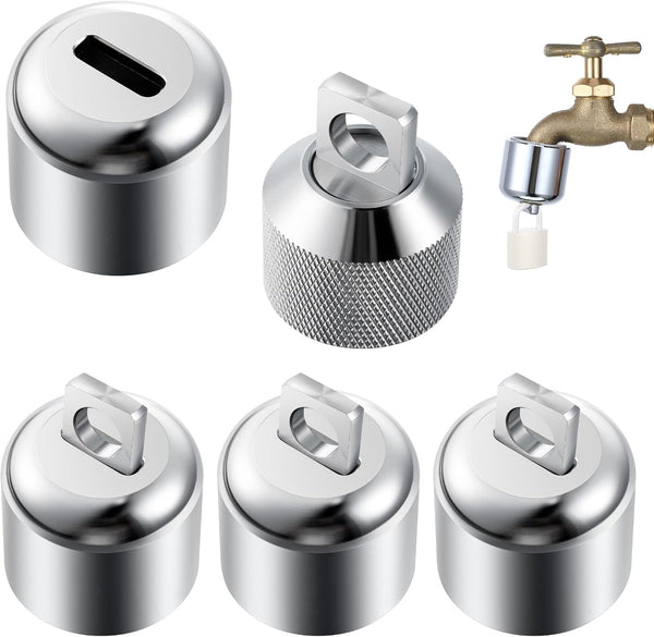 4 Pack Water Spigot Lock, Brass Hose Bib Lock for 3/4 Inch