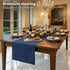 36 Inches, 100% 14 36 Inch Summer, Signature Linen by D'Moksha Navy Blue Table Runner Pure Linen, Hemstitch, Coffee