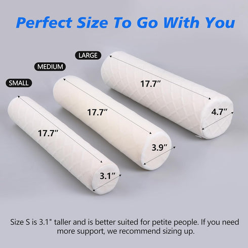 Cozyhealth 3.9" Cervical Roll Pillow, Medium Soft Memory Foam Neck Round Pillow Cylinder Bolster Pillow for Sleeping