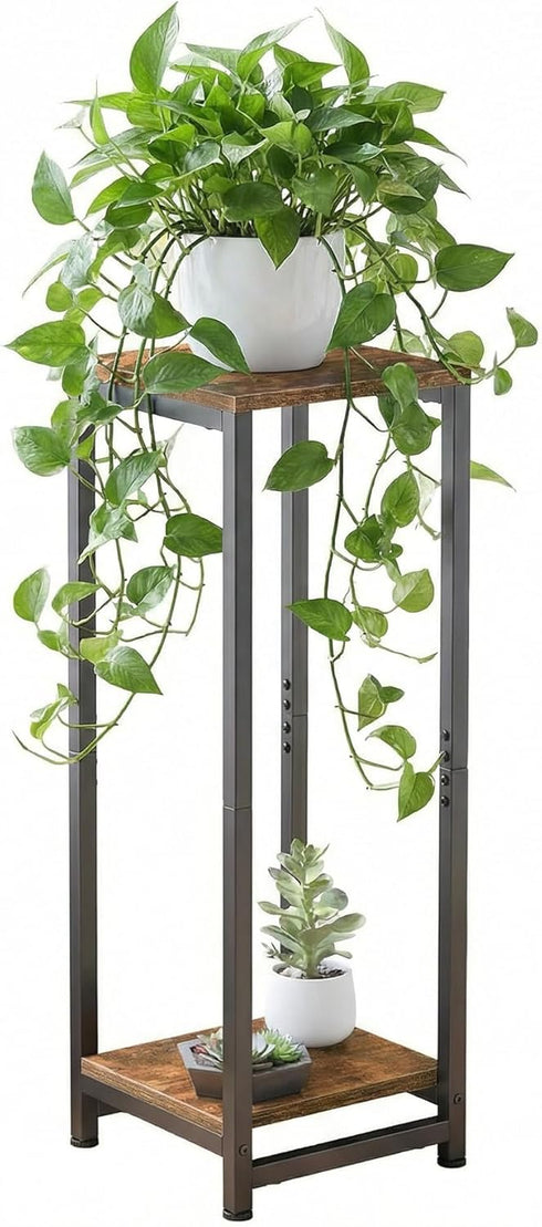 2 Tier Tall Plant Stand Indoor, 32.5" Corner Plant Stands for Indoor