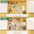 NIUBEE Expandable Kitchen Drawer Organizer for Flatware, Clear Acrylic Adjustable Silverware Tray with 9 Compartments