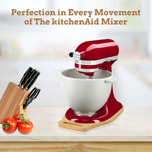 Bamboo Sliding Mat for Kitchenaid Mixer - Compatible with 4.5-5 Qt Tilt-Head Stand Mixer, Kitchen Appliance Slider Mat