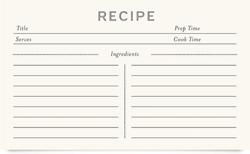 Jot & Mark Recipe Cards: 3x5 Inches Blank Double Sided, 50 Count (Modern Minimal)