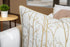 VAGMINE 20x20 Embroidered Botanical Accent Pillow Cover Ivory Cotton Square Cushion Cover for Farmhouse Chair & Couch