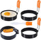3.5" Egg Rings Set of 4 with Silicone Handle, Large Ring for