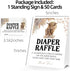 Moonle 1 50 Diaper Raffle Tickets for Baby Shower Game, Standing Sign & Guessing Cards for Baby Shower Party