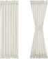 FMFUNCTEX Side Light Linen Texture Semi Sheer Narrow French Door Panels - 24 Inch x 72 Inch, 2 Panels