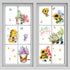 Mfault Hello Spring Gnomes Flowers Window Clings, 9 Sheets Floral Wall Glass Stickers for Home Decor