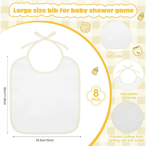 giftlyze 8 Sets Bottle Chug Baby Shower Games Juegos Para Plastic Baby Bottles Bibs Disposable Diapers Gender Reveal