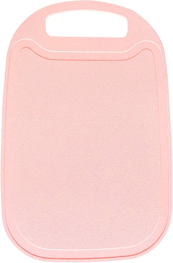 Wheat Straw Chopping Board for Kitchen, Juice Grooves, Easy Grip Handle, Dishwasher Safe, Pink