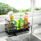 Sponge Holder for Kitchen Sink, Self-Draining Sink Caddy Organizer with Removable Brush