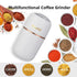 Coffee Grinder Electric for Beans, Spices, Herbs, Grains, Nuts, Stainless Steel Blades, 2.8 oz, White