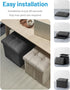 17 inches AmasSmile Storage Ottoman Folding Foot Rest Stool, Linen Footstool Bench, Short Ottoman Bench, Storage Foot