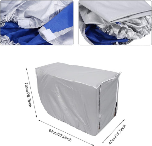 Air Conditioner Cover, Outdoor Rectangle Anti-Snow Waterproof for Home Use - Silver (Size: 37x15.7x28.7inch).