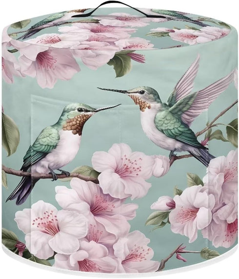 Hummingbird Light Pink Peach Blossom Rice Cooker Cover for 3Qt Instant Pot, Lightweight with Handle and Pocket