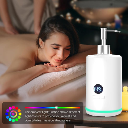 Set, Oil Warmer for Massage, Yofuly Heated Body Lotion Dispenser Device with Gua Sha Roller Electric Massage Oil Gel