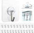 Adhesive Hooks Removable Wall Hooks, 13 LB Ceiling Hook, Transparent Seamless Waterproof, 10 Pack