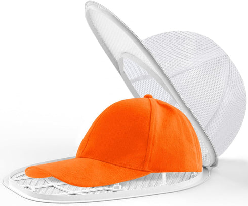 Hat Washer for Washing Machine, Cleaner for Baseball Caps with Frame Cage and Mesh (1 Pack White with Mesh)