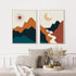 Bankrenart Boho Wall Art, Mid Century Abstract Sun and Moon River Landscape, Unframed Canvas Print for Living Room