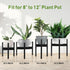 FJO 2Pcs 8 12 Inches Adjustable Plant Stand Indoor - Bamboo Plant Stands, Bamboo Mid Century Modern Plants Stands