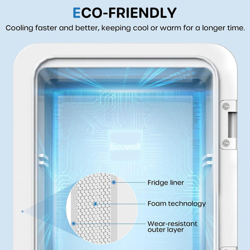 Ecowell WRE100 Mini Bedroom Fridge, 4L/6 Can Portable Compact Refrigerator for Office Dorm Car