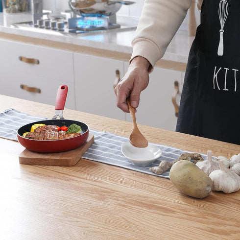 ONTUBE Ceramic Spoon Rests Set of 4, Porcelain Sauce Dish for Cooking Spoons, 6.5 Inch (White)