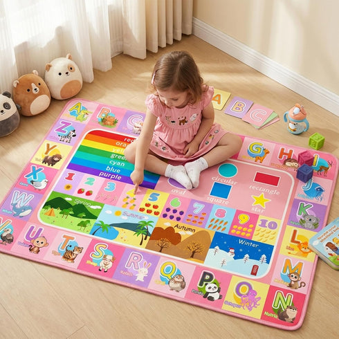 3x5 Kids Rug for Playroom Bedroom, Feet Educational ABC Area Rug for Classroom Nursery, Non-Slip Alphabet Learning