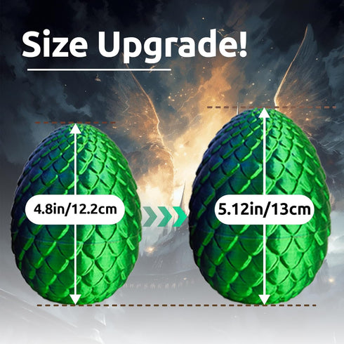 Dimili 2 Pack 12 inch 3D Printed Mystery Dragon Egg, Extra Large Dragon Egg with Dragon Inside, Extra Long Dragon