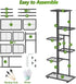 Facofaco 6 7 Tier Potted Metal Plant Stand Indoor with Gardening Tools and Gloves, Corner Tall Tiered Plant Shelf
