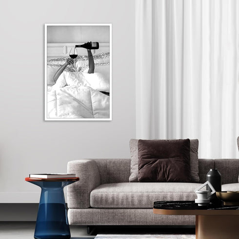 KFDJIG 12x16in Preppy Canvas Wall Art Black and White Pictures Feminist Poster Trendy Teen Girl Funky Home Wall Decor