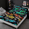 HOSIMA Cartoon Sports Car Bedding Set - Queen Size, Fast and Furious