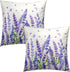 Sweetshow Spring/Summer 18 18 Inches Set 2 Purple Lavender Pillowcovers Purple Flowers Leaves Throw Pillow Covers