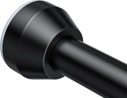 TEECK Adjustable Tension Shower Curtain Rod, 32-79 Inch, 1 Inch, Anti-Slip, Rust-Proof, No Drilling, Black