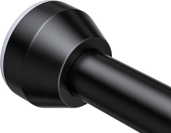 TEECK Adjustable Tension Shower Curtain Rod, 32-79 Inch, 1 Inch, Anti-Slip, Rust-Proof, No Drilling, Black