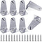 Set of 8 Metal Hold Down Brackets - Silver Blinds Brackets with Screws for Horizontal Blinds