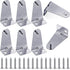 Set of 8 Metal Hold Down Brackets - Silver Blinds Brackets with Screws for Horizontal Blinds