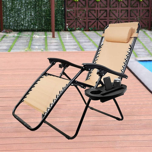 1 C-CHAIN Zero Gravity Chair Tray - Cup Holder for Fold Lounge Chairs, Zero Gravity Lounge Chairs Universal Clip