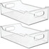 2 Pack mDesign Wide Plastic Kitchen Storage Container Bins with Handles -Organization in Pantry, Cabinet, Refrigerator