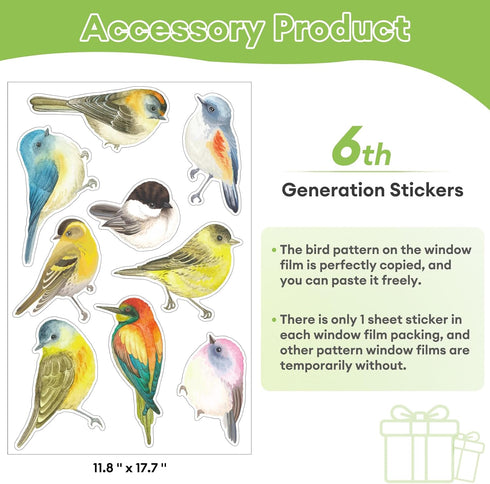 DKTIE Window Privacy Cling Film with Installation Tools - Non-Adhesive Frosted Bird Coverings for Bathroom