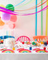 Talking Tables RAIN Happy Birthday Rainbow Shaped Plates, Pack of 12, 9" Width, Gold Foil and Mixed Colors