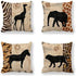 VENUSL Set of 4 Decorative Throw Pillow Covers, African Animals Giraffe, Elephant, Horse, Leopard, 18x18 Inch