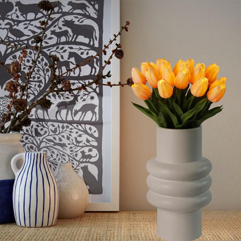 20pcs HOMESEASONS Tulip Lamp Artificial Floral Night Light Real Touch Tulip Night Lamp LED Flower Bouquet Home Kitchen
