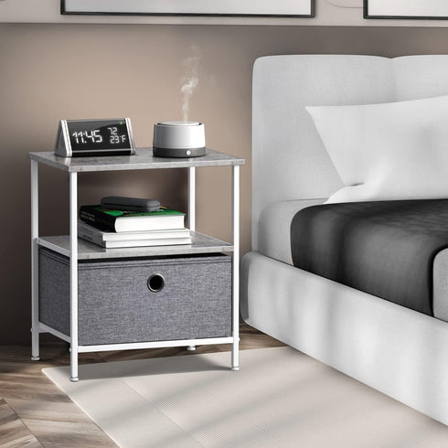 1-Drawer Closets, Sorbus Nightstand Shelf Storage - Bedside Furniture & End Table Chest Dresser with Steel Frame, Wood