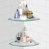 9.8" 9.8", 2 Pack Glass Corner Shower Shelves, Tempered Floating Glass Shelves Wall Mount, Shower Caddy Organizer