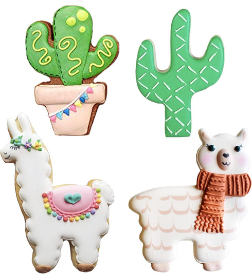 Ann Clark Cookie Cutters Llama and Cactus, 4-Pc Set Made in USA