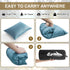 Ivellow Compressible Memory Foam Travel Pillow - Shredded Firm Supportive Camping Pillow for Adults Kids, Blue-M
