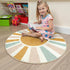 4ft LIVEBOX Retro Sun Round Rug Boho Rug for Nursery Room,Non-Slip Circle Ultra Soft Cute Colorful Kids Rugs